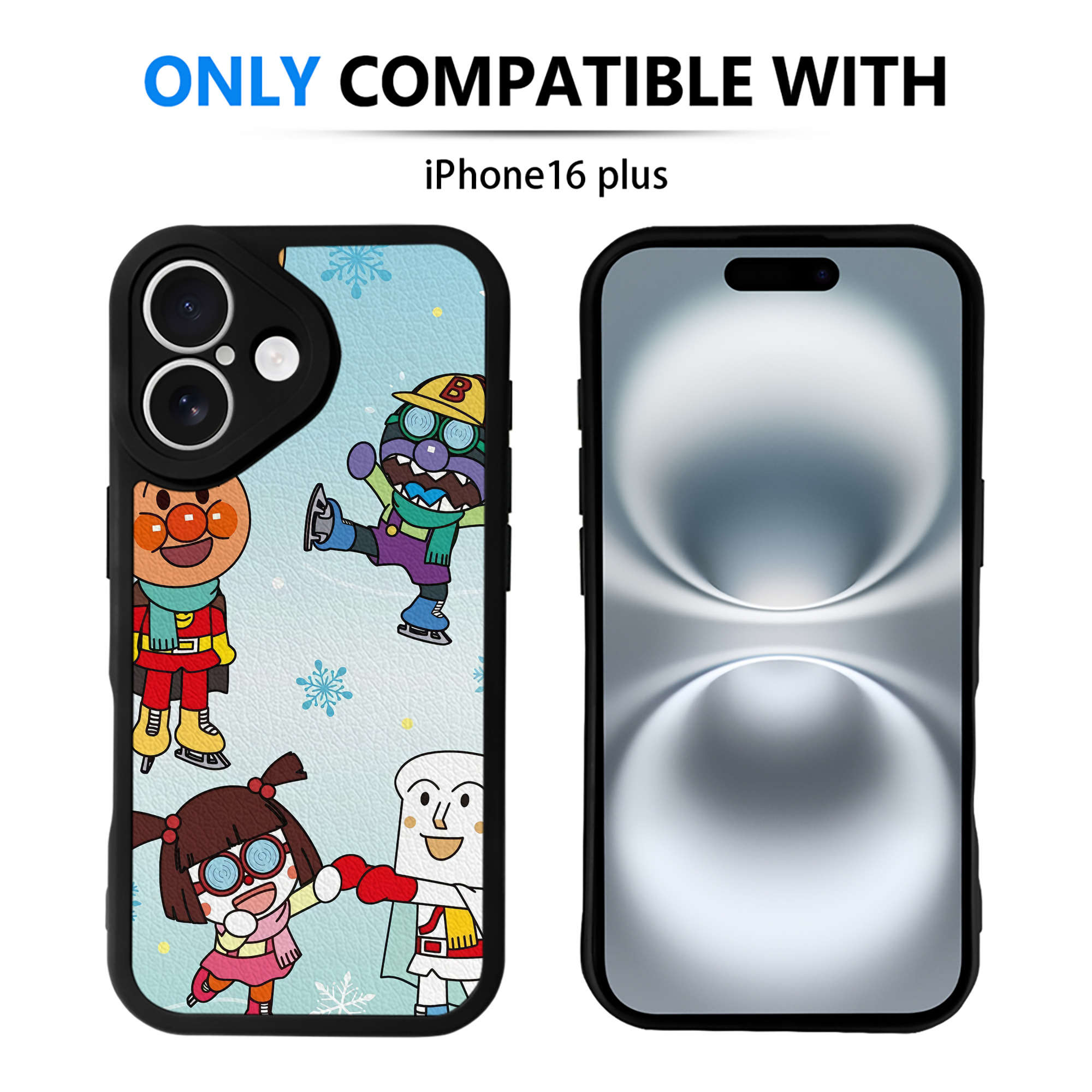 （画像用） アンパンマン Anpanman 【iPhone 16シリーズ対応】シリコンスマホケース（レザー調） 材質：シリコン